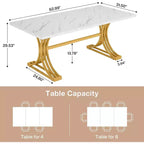 Table de conférence Lantine 5FT pour 4 à 6 personnes, table de réunion moderne avec plateau en faux marbre, tables de séminaire d'affaires pour le bureau à domicile
