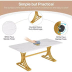 Table de conférence Lantine 5FT pour 4 à 6 personnes, table de réunion moderne avec plateau en faux marbre, tables de séminaire d'affaires pour le bureau à domicile