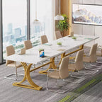 Table de conférence Lantine 5FT pour 4 à 6 personnes, table de réunion moderne avec plateau en faux marbre, tables de séminaire d'affaires pour le bureau à domicile
