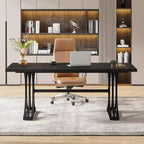 Table de conférence Lantine 5FT pour 4 à 6 personnes, table de réunion moderne avec plateau en faux marbre, tables de séminaire d'affaires pour le bureau à domicile