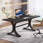 Table de conférence Lantine 5FT pour 4 à 6 personnes, table de réunion moderne avec plateau en faux marbre, tables de séminaire d'affaires pour le bureau à domicile