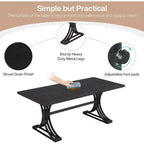 Table de conférence Lantine 5FT pour 4 à 6 personnes, table de réunion moderne avec plateau en faux marbre, tables de séminaire d'affaires pour le bureau à domicile