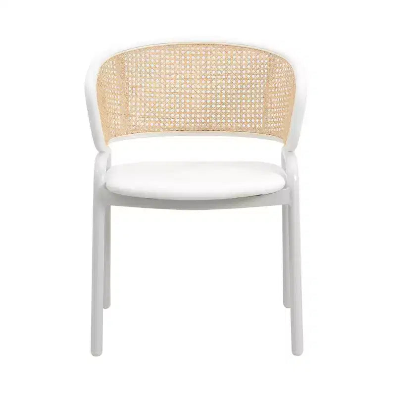 LeisureMod Ervilla Lot de 4 chaises de salle à manger modernes avec cadre blanc, design confortable et durable pour cuisine, salle à manger, bureau, salon, café ou bureau
