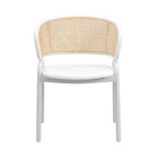 LeisureMod Ervilla Lot de 4 chaises de salle à manger modernes avec cadre blanc, design confortable et durable pour cuisine, salle à manger, bureau, salon, café ou bureau