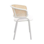 LeisureMod Ervilla Lot de 4 chaises de salle à manger modernes avec cadre blanc, design confortable et durable pour cuisine, salle à manger, bureau, salon, café ou bureau