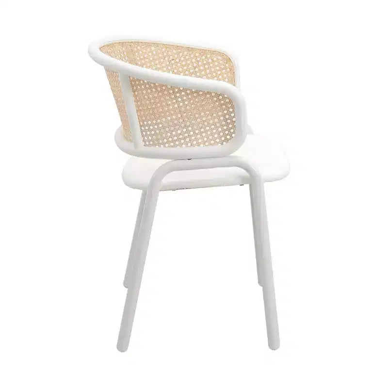 LeisureMod Ervilla Lot de 4 chaises de salle à manger modernes avec cadre blanc, design confortable et durable pour cuisine, salle à manger, bureau, salon, café ou bureau