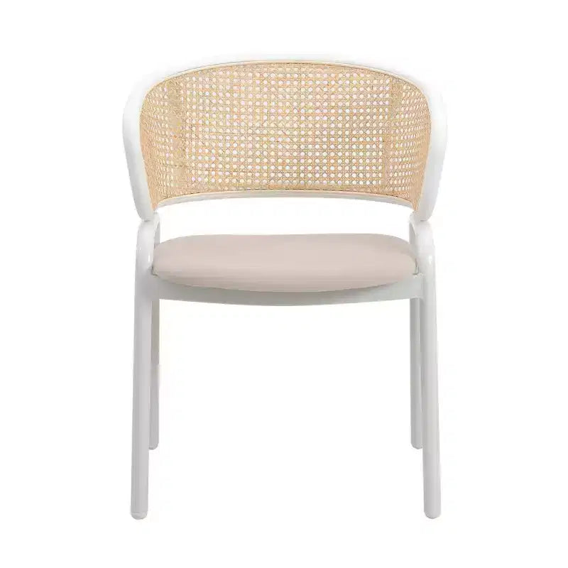 LeisureMod Ervilla Lot de 4 chaises de salle à manger modernes avec cadre blanc, design confortable et durable pour cuisine, salle à manger, bureau, salon, café ou bureau