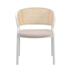 LeisureMod Ervilla Lot de 4 chaises de salle à manger modernes avec cadre blanc, design confortable et durable pour cuisine, salle à manger, bureau, salon, café ou bureau