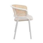 LeisureMod Ervilla Lot de 4 chaises de salle à manger modernes avec cadre blanc, design confortable et durable pour cuisine, salle à manger, bureau, salon, café ou bureau