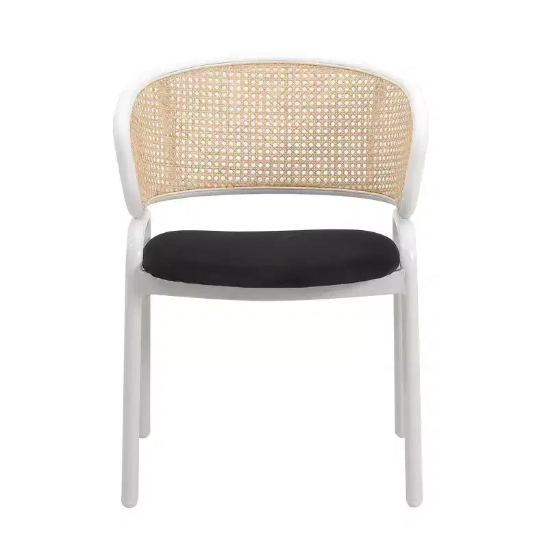 LeisureMod Ervilla Lot de 4 chaises de salle à manger modernes avec cadre blanc, design confortable et durable pour cuisine, salle à manger, bureau, salon, café ou bureau