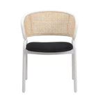 LeisureMod Ervilla Lot de 4 chaises de salle à manger modernes avec cadre blanc, design confortable et durable pour cuisine, salle à manger, bureau, salon, café ou bureau