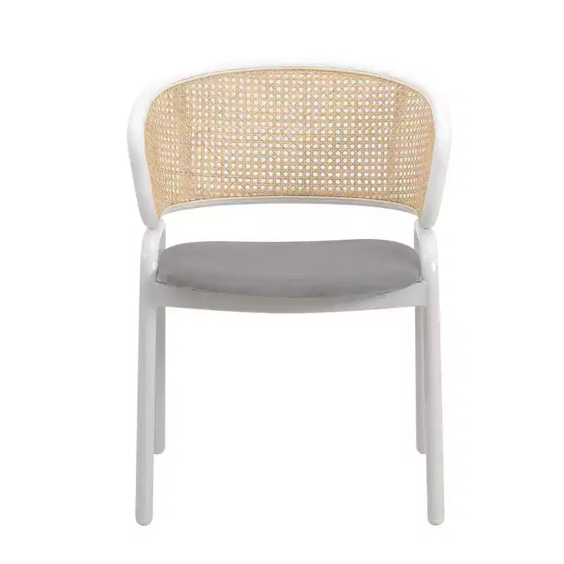 LeisureMod Ervilla Lot de 4 chaises de salle à manger modernes avec cadre blanc, design confortable et durable pour cuisine, salle à manger, bureau, salon, café ou bureau