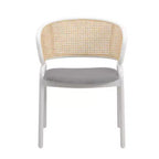 LeisureMod Ervilla Lot de 4 chaises de salle à manger modernes avec cadre blanc, design confortable et durable pour cuisine, salle à manger, bureau, salon, café ou bureau