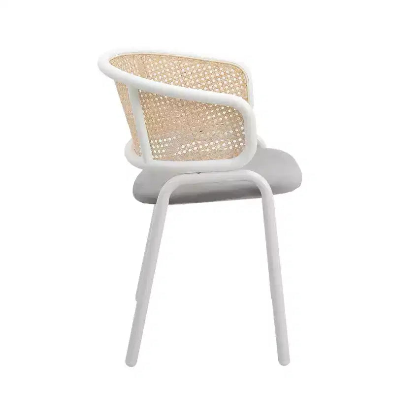 LeisureMod Ervilla Lot de 4 chaises de salle à manger modernes avec cadre blanc, design confortable et durable pour cuisine, salle à manger, bureau, salon, café ou bureau