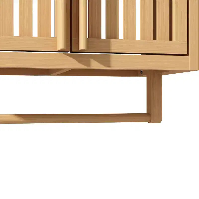 Meuble de Rangement Mural de Salle de Bain en Bambou avec 2 Portes, Boîte de Rangement WC Moderne, Naturel - ModernLuxe