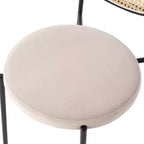 LeisureMod Euston, lot de 4 chaises de salle à manger modernes avec dossier en osier et assise en velours, pour cuisine, salle à manger, maison, chaise d'appoint contemporaine