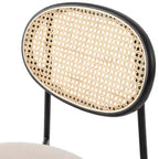 LeisureMod Euston, lot de 4 chaises de salle à manger modernes avec dossier en osier et assise en velours, pour cuisine, salle à manger, maison, chaise d'appoint contemporaine