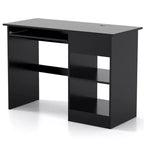 Costway Bureau Informatique Poste de Travail Maison/Bureau Table d'étude pour Ordinateur Portable avec Tiroir/Plateau à Clavier Noir/Blanc