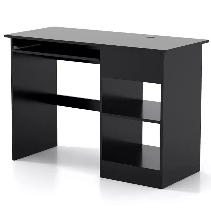 Costway Bureau Informatique Poste de Travail Maison/Bureau Table d'étude pour Ordinateur Portable avec Tiroir/Plateau à Clavier Noir/Blanc