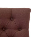 WestinTrends Tabouret de comptoir à dossier haut, rembourré, avec boutons touffetés, en tissu de lin, 24 po, Marron