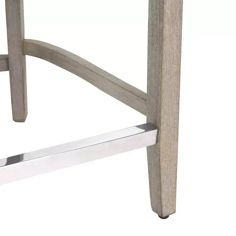 WestinTrends Tabouret de comptoir à dossier haut, rembourré, avec boutons touffetés, en tissu de lin, 24 po, Marron