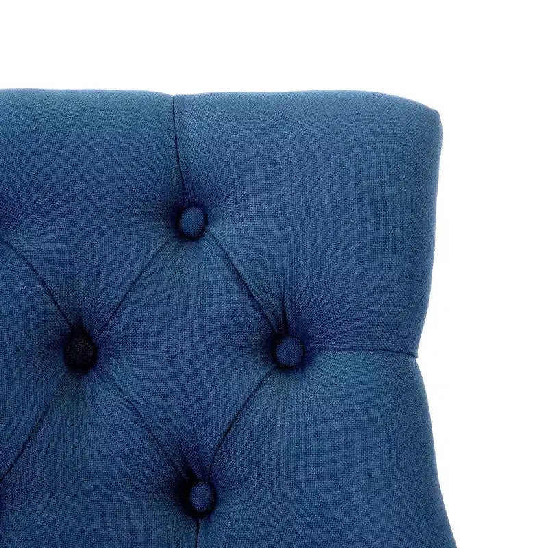 Tabouret de comptoir WestinTrends 24 en tissu de lin, dossier à oreilles, boutons touffetés, Tea