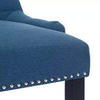 Tabouret de comptoir WestinTrends 24 en tissu de lin, dossier à oreilles, boutons touffetés, Tea