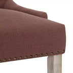 Tabouret de comptoir WestinTrends 24 en lin avec boutons touffetés et dossier ailé (Lot de 3), marron