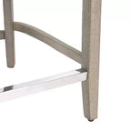 Tabouret de comptoir WestinTrends 24 en lin avec boutons touffetés et dossier ailé (Lot de 3), marron