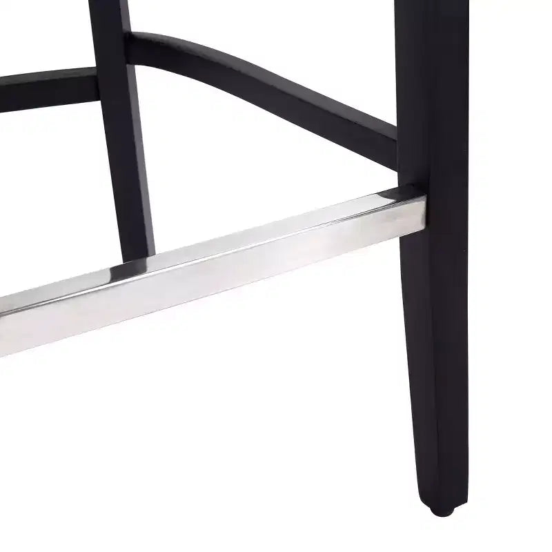 Tabouret de bar WestinTrends 29 en lin capitonné à boutons, rembourré et à dossier ailé (lot de 2), gris clair