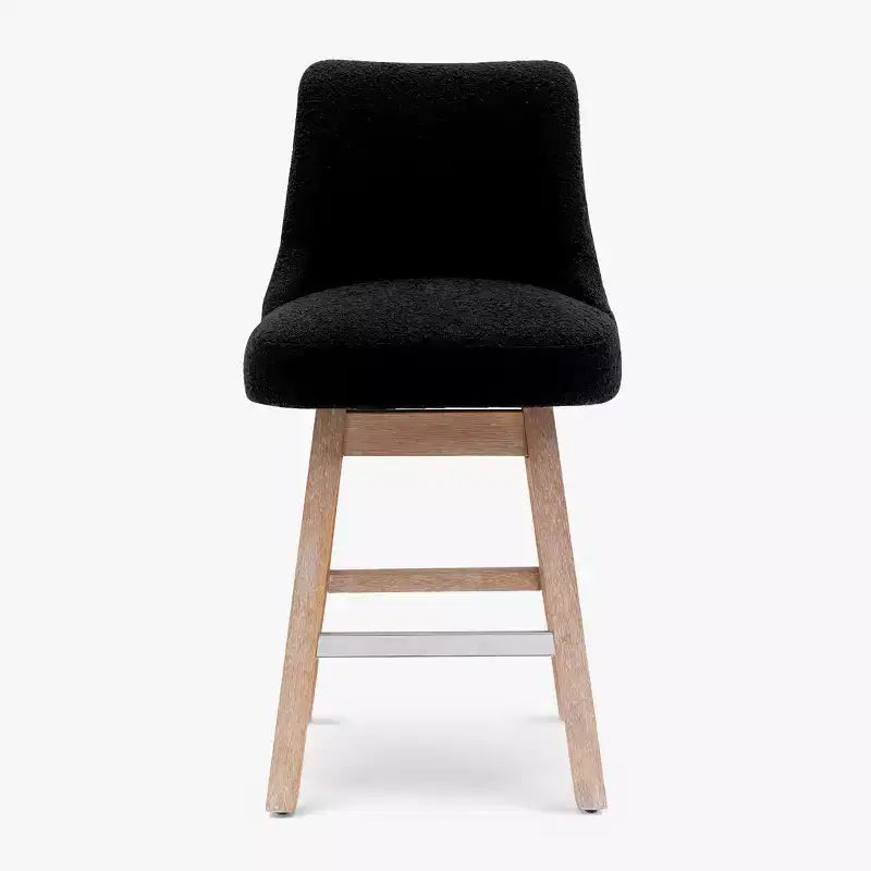 Tabouret de bar WestinTrends 26, hauteur comptoir, pivotant et rembourré, noir