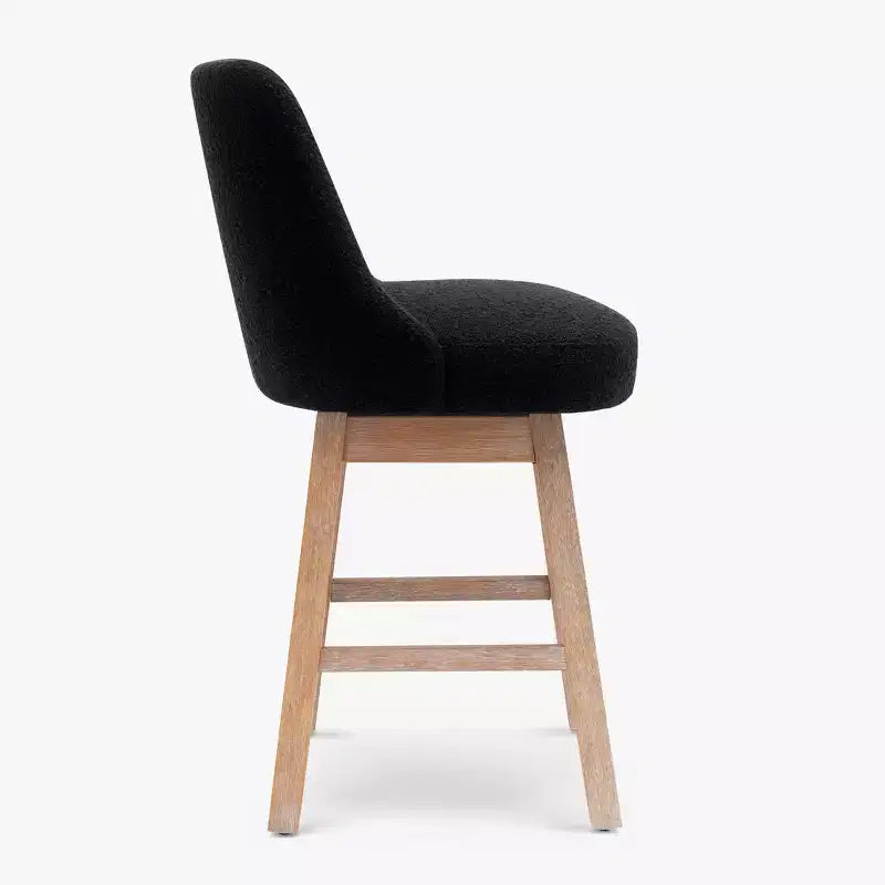 Tabouret de bar WestinTrends 26, hauteur comptoir, pivotant et rembourré, noir