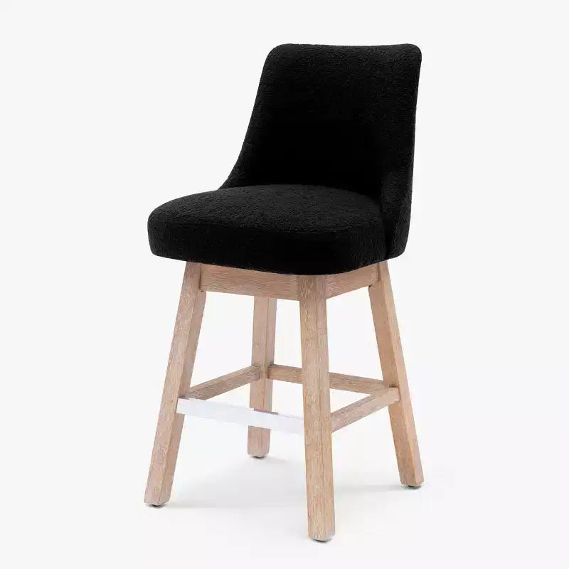 Tabouret de bar WestinTrends 26, hauteur comptoir, pivotant et rembourré, noir