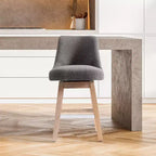 Tabouret de bar pivotant WestinTrends 26 rembourré, hauteur comptoir, gris