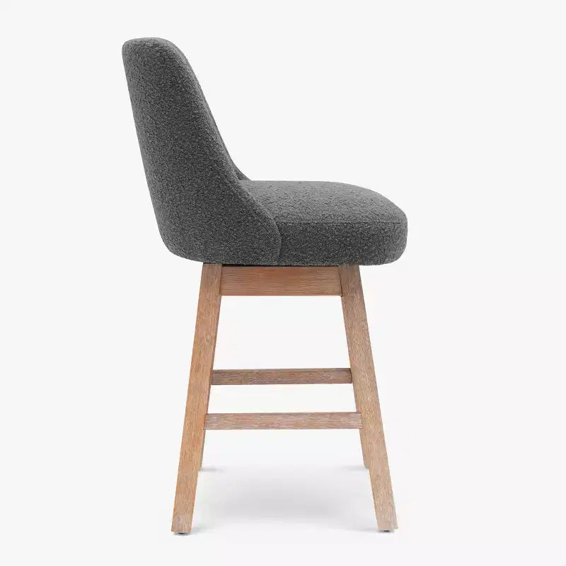 Tabouret de bar pivotant WestinTrends 26 rembourré, hauteur comptoir, gris