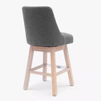 Tabouret de bar pivotant WestinTrends 26 rembourré, hauteur comptoir, gris