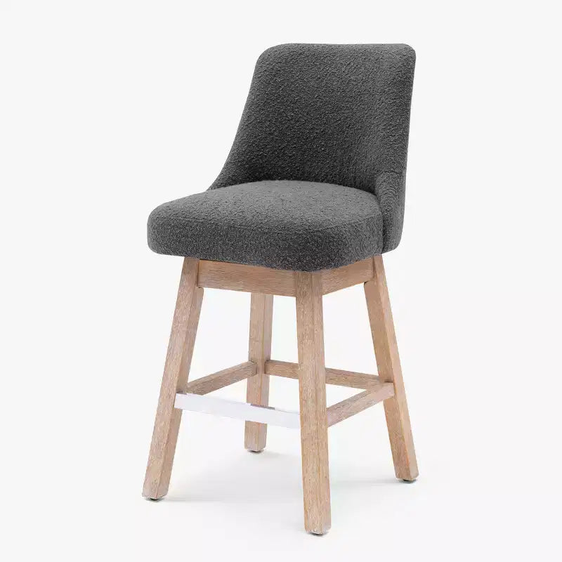 Tabouret de bar pivotant WestinTrends 26 rembourré, hauteur comptoir, gris