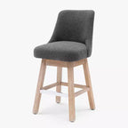 Tabouret de bar pivotant WestinTrends 26 rembourré, hauteur comptoir, gris