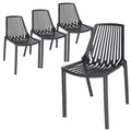 LeisureMod Acken Modern Stackable Plastic Dining Chair Set of 4 - Durable, Comfortable, Space-Saving Chairs for Kitchen, Dining Room, Office, Cafe