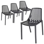 LeisureMod Acken Modern Stackable Plastic Dining Chair Set of 4 - Durable, Comfortable, Space-Saving Chairs for Kitchen, Dining Room, Office, Cafe