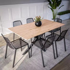 Lot de 4 chaises de salle à manger empilables modernes LeisureMod Acken en plastique – Chaises durables, confortables et peu encombrantes pour cuisine, salle à manger, bureau, café