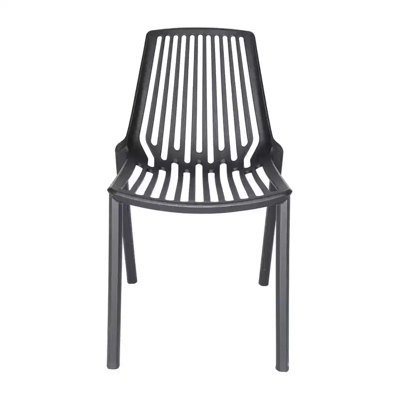 Lot de 4 chaises de salle à manger empilables modernes LeisureMod Acken en plastique – Chaises durables, confortables et peu encombrantes pour cuisine, salle à manger, bureau, café
