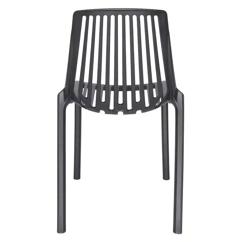 Lot de 4 chaises de salle à manger empilables modernes LeisureMod Acken en plastique – Chaises durables, confortables et peu encombrantes pour cuisine, salle à manger, bureau, café