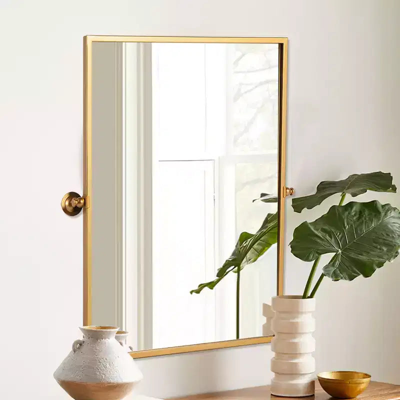 Miroir de courtoisie Dovelina avec cadre en métal pour salle de bain