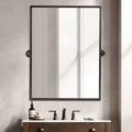 Miroir de courtoisie Dovelina avec cadre en métal pour salle de bain
