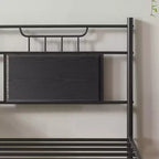 Lit plateforme en métal VECELO avec tête et pied de lit en bois