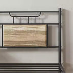 Lit plateforme en métal VECELO avec tête et pied de lit en bois