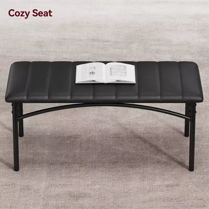 Table de cuisine avec chaises rembourrées et banc, ensemble de salle à manger en bois pour 4 personnes, ensemble de table de salle à manger rectangulaire pour petit espace, appartement, maison