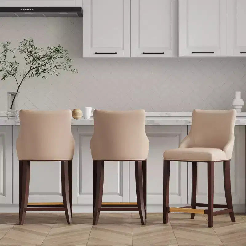 Manhattan Comfort Lot de 3 tabourets de bar modernes Shubert en similicuir à hauteur de comptoir