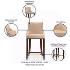 Manhattan Comfort Lot de 3 tabourets de bar modernes Shubert en similicuir à hauteur de comptoir